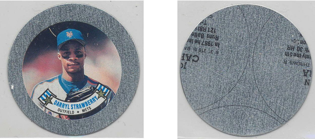 1988 Topps Baseball Coins Metal Proof Discs 056 Darryl Strawberry